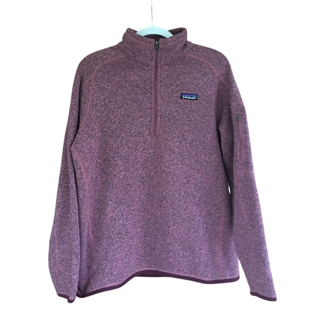 Patagonia Women's Pink Heather Quarter-Zip Fleece Pullover